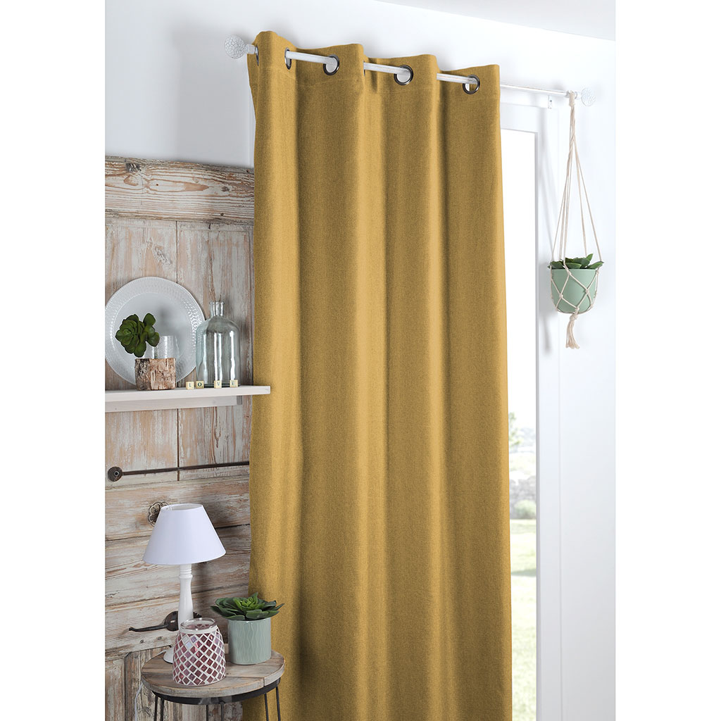 Rideau occultant COPENHAGUE polyester moutarde 140x260cm