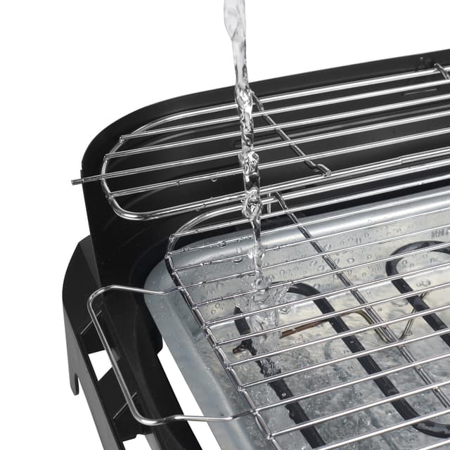 Elektrisk grill på aftageligt stativ med sidebord