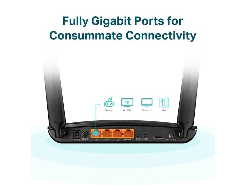 TP-Link LTE-Router Archer MR600 V2 Mobiler AC1200-Dualband WLAN 4G  / Cat.6-Gigabit-Router