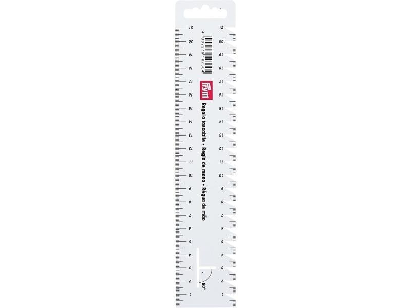 Prym Handmass 21 cm, Weiss Handliches Messwerklineal