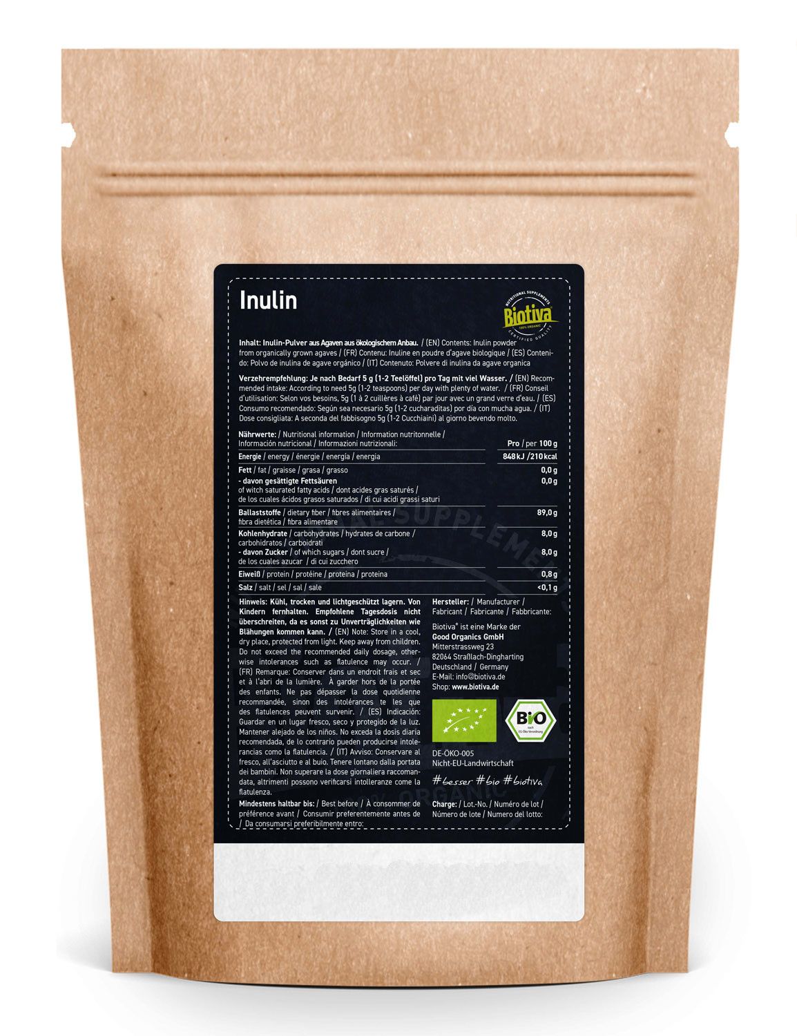 Biotiva Inulin Pulver Bio