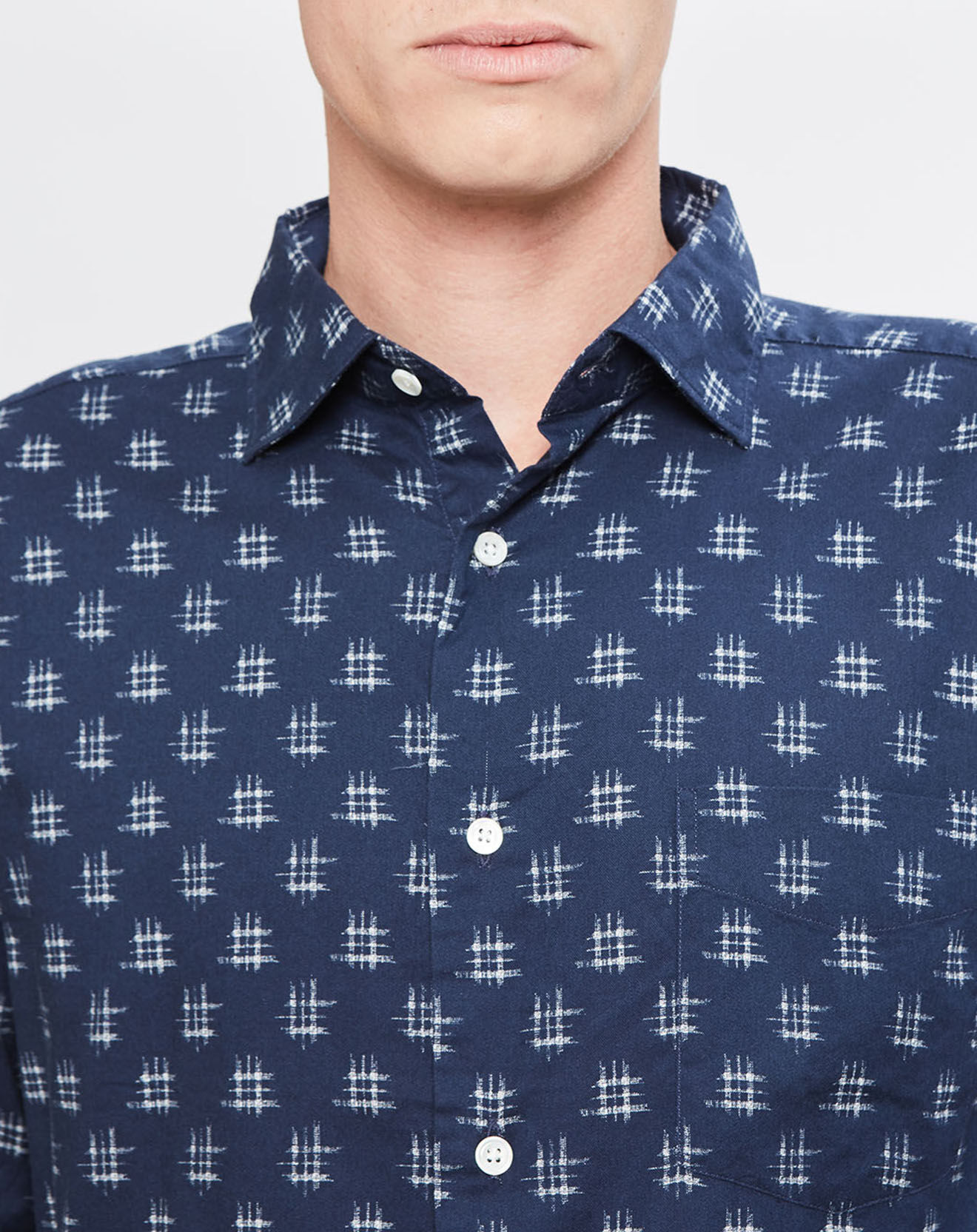 Hartford Chemise Régular Penn à motifs bleu foncé/blanc
