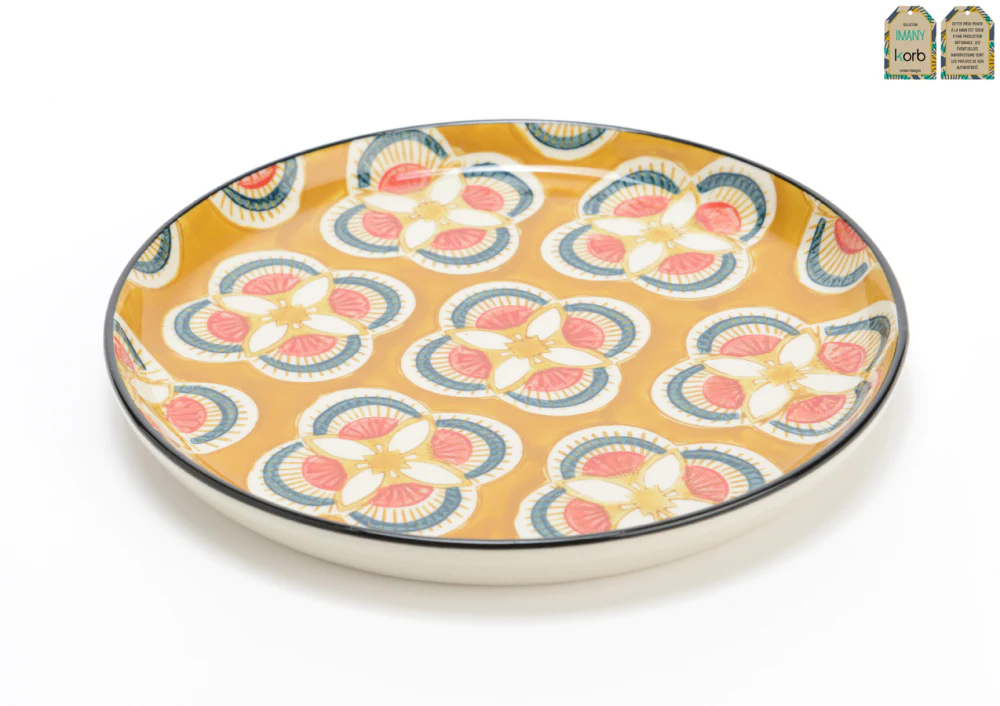 Assiette dessert Imany jaune 21 cm (lot de 6) Amadeus