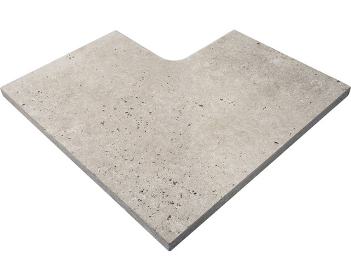 FLAIRSTONE Zwembadrand Roma hoekstuk 90° beige binnen afgerond 60x37 / 60x37 x 3 cm