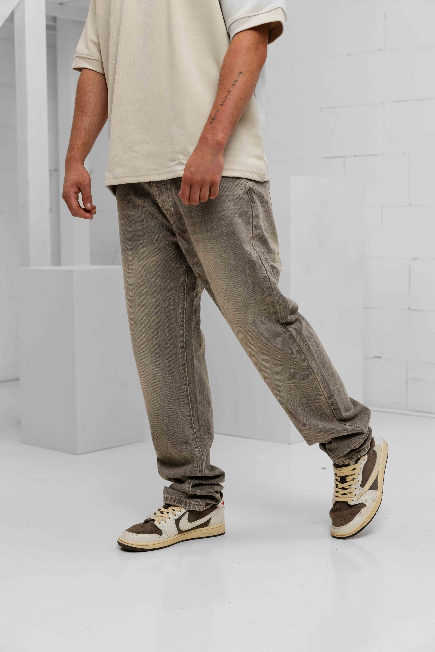 Project x Paris Loose Jeans Heren Lichtgrijs