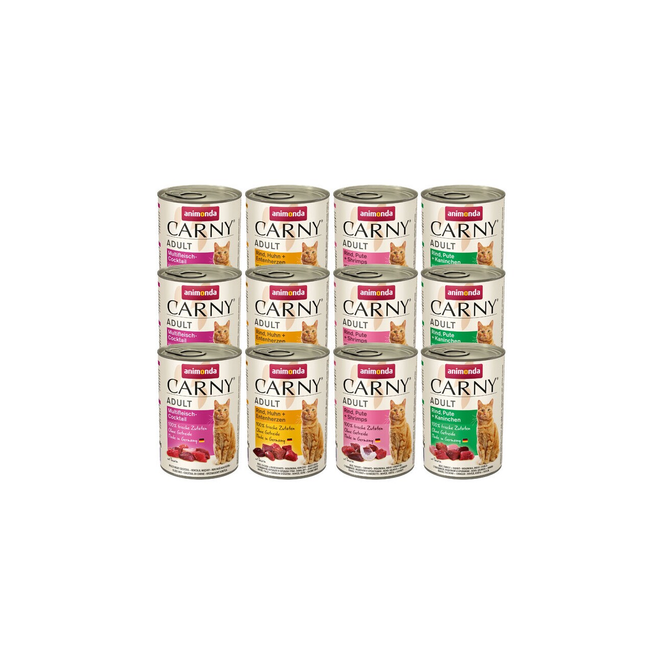 animonda Carny Nassfutter Katze Adult, Mixpaket Fleischauswahl 12x400 g Mixpaket 2