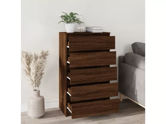 Commode Chêne marron 60x36x103 Bois d'ingénierie