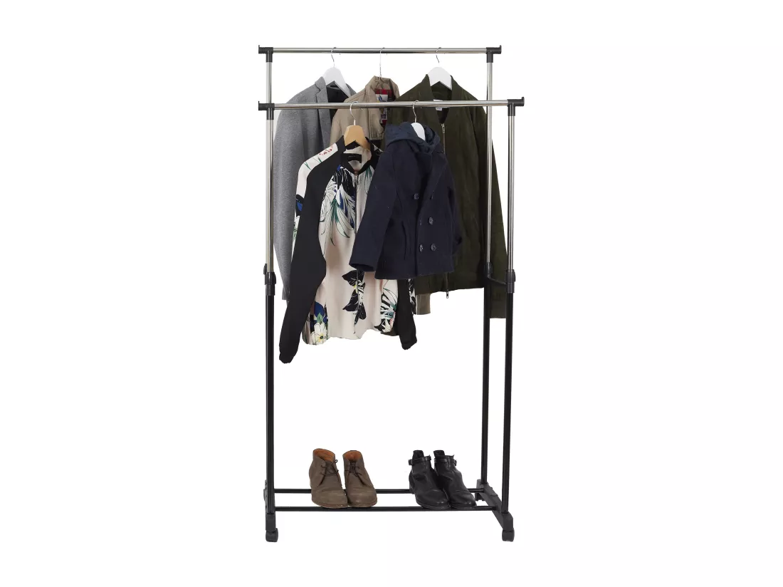 Portant Metal Roulette Double 80x43x160cm