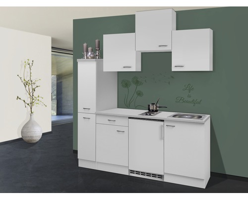 Flex Well enkele keuken met apparatuur Wito 180 cm wit mat gedemonteerd omkeerbaar uitvoering 00009880