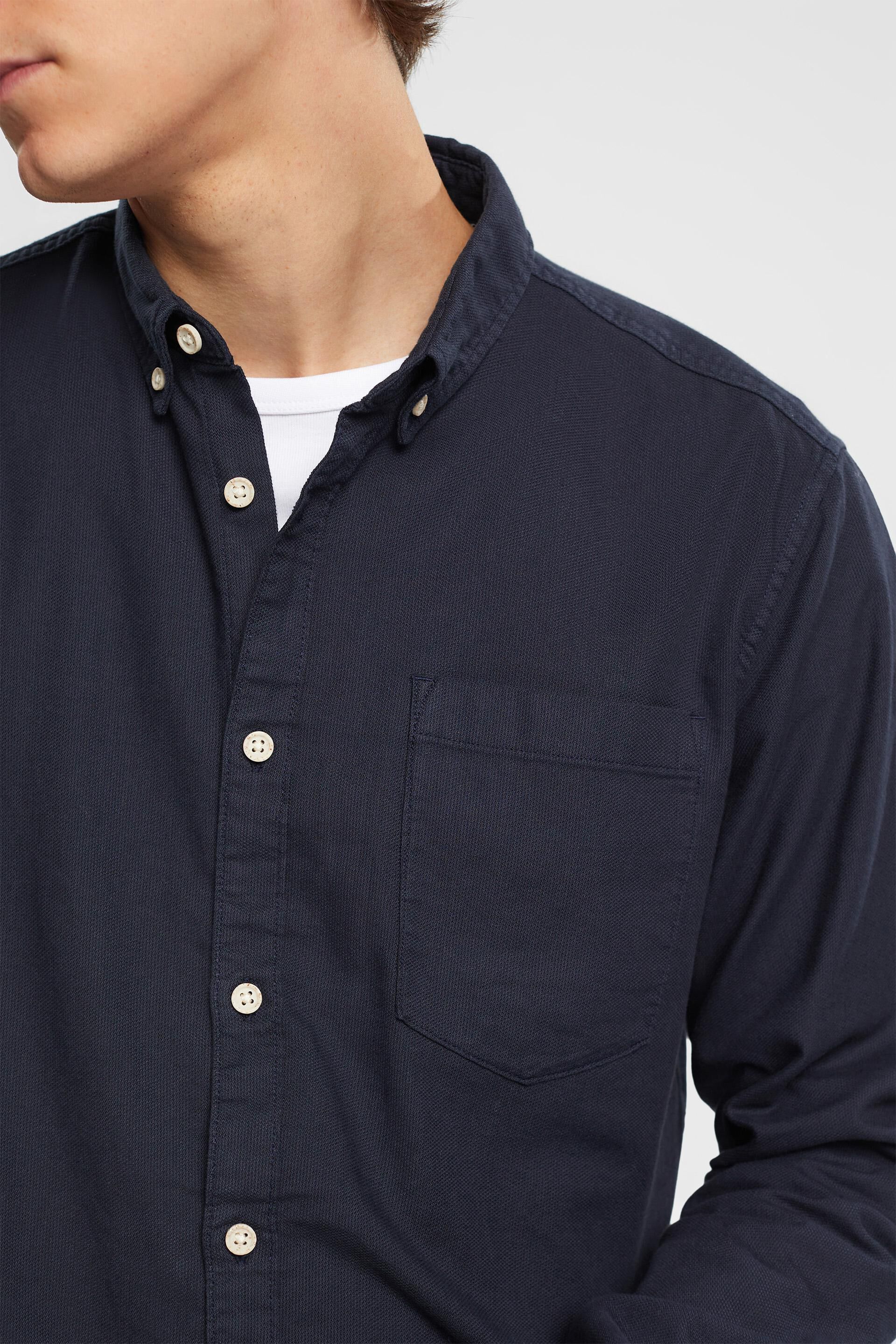 Chemise en coton à col boutonné