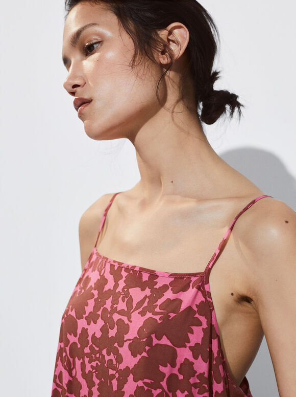Vestido longo estampado - Multicolorido