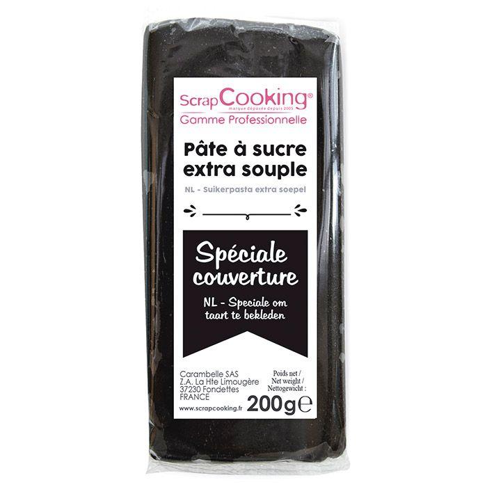 Pâte à sucre de couverture noire 200 g Scrapcooking