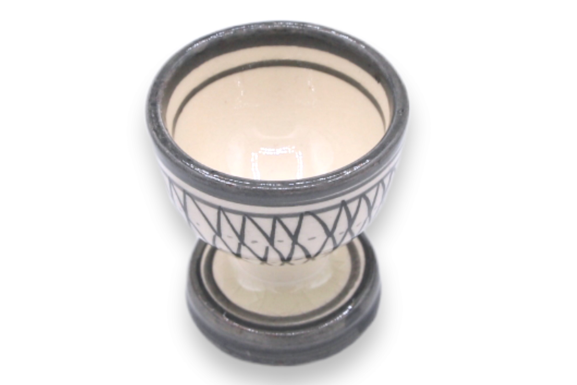 Keramik-Eierbecher, grau, weiß, Ø 5 cm, H 7 cm zu 3,80