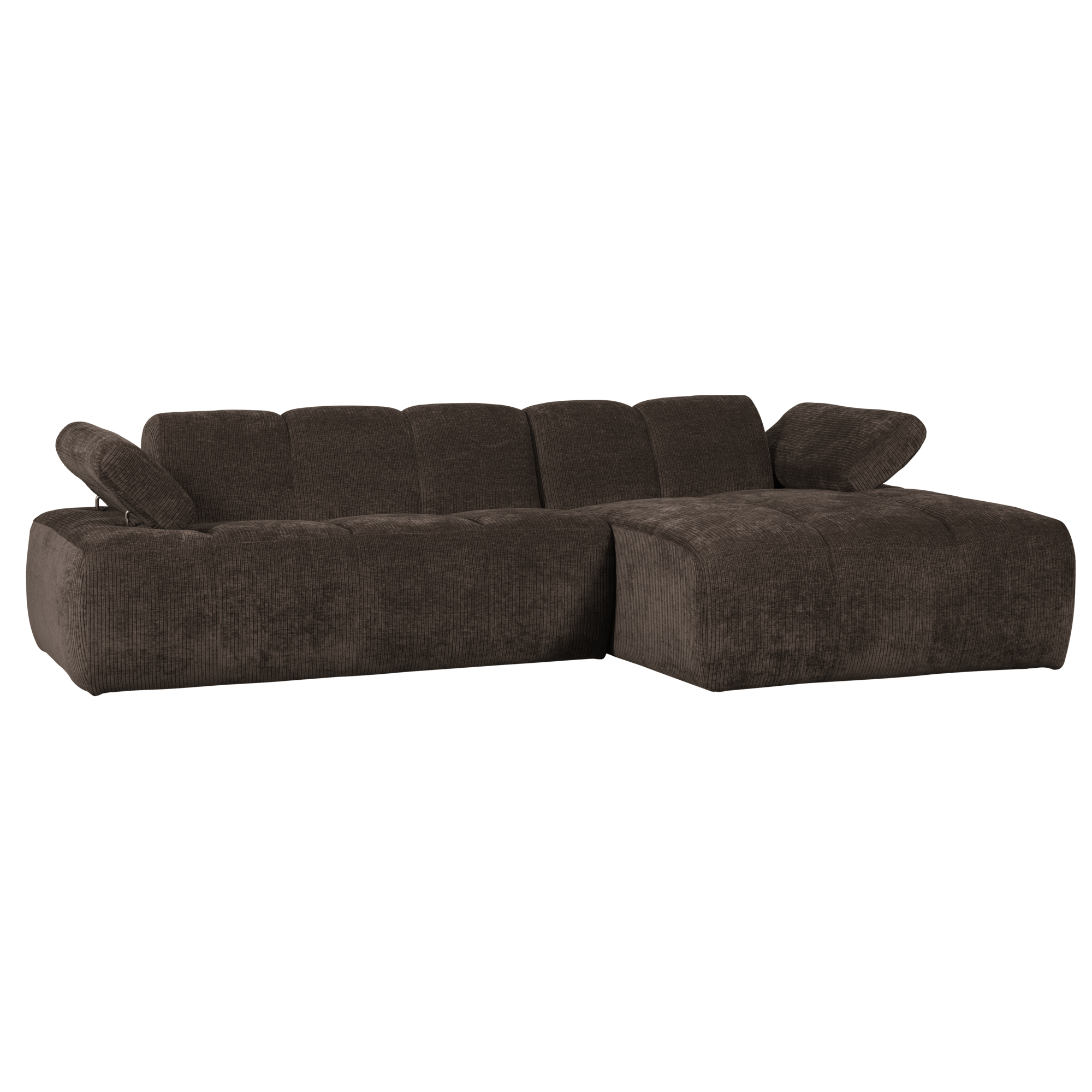 Chaise Longue Mojo Mojo Chaise Longue Rechts - Geweven Ribstof - Bruin