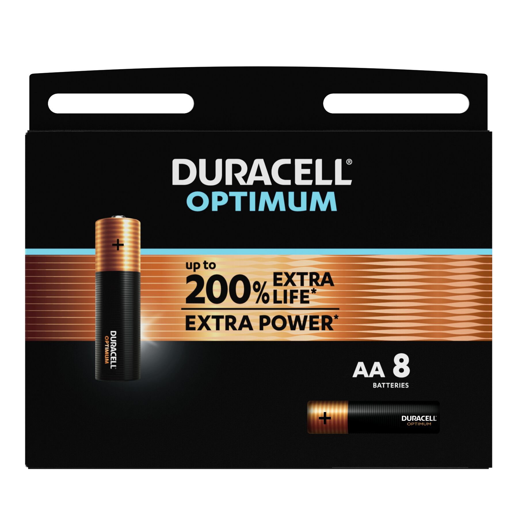 PILHA DURACELL OPTIMUM AA PACK 8 UNIDADES