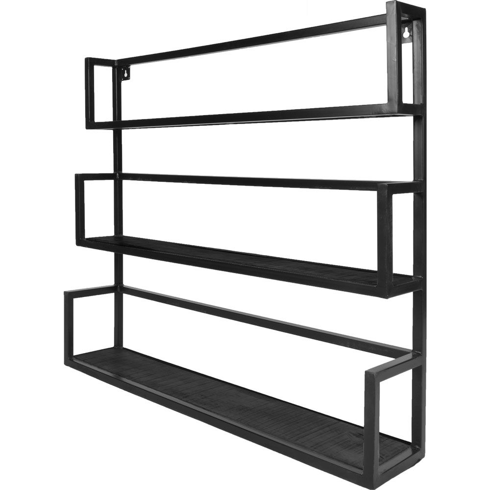 Wandplank Vintage Zwart - Trio Zwart/Zwart