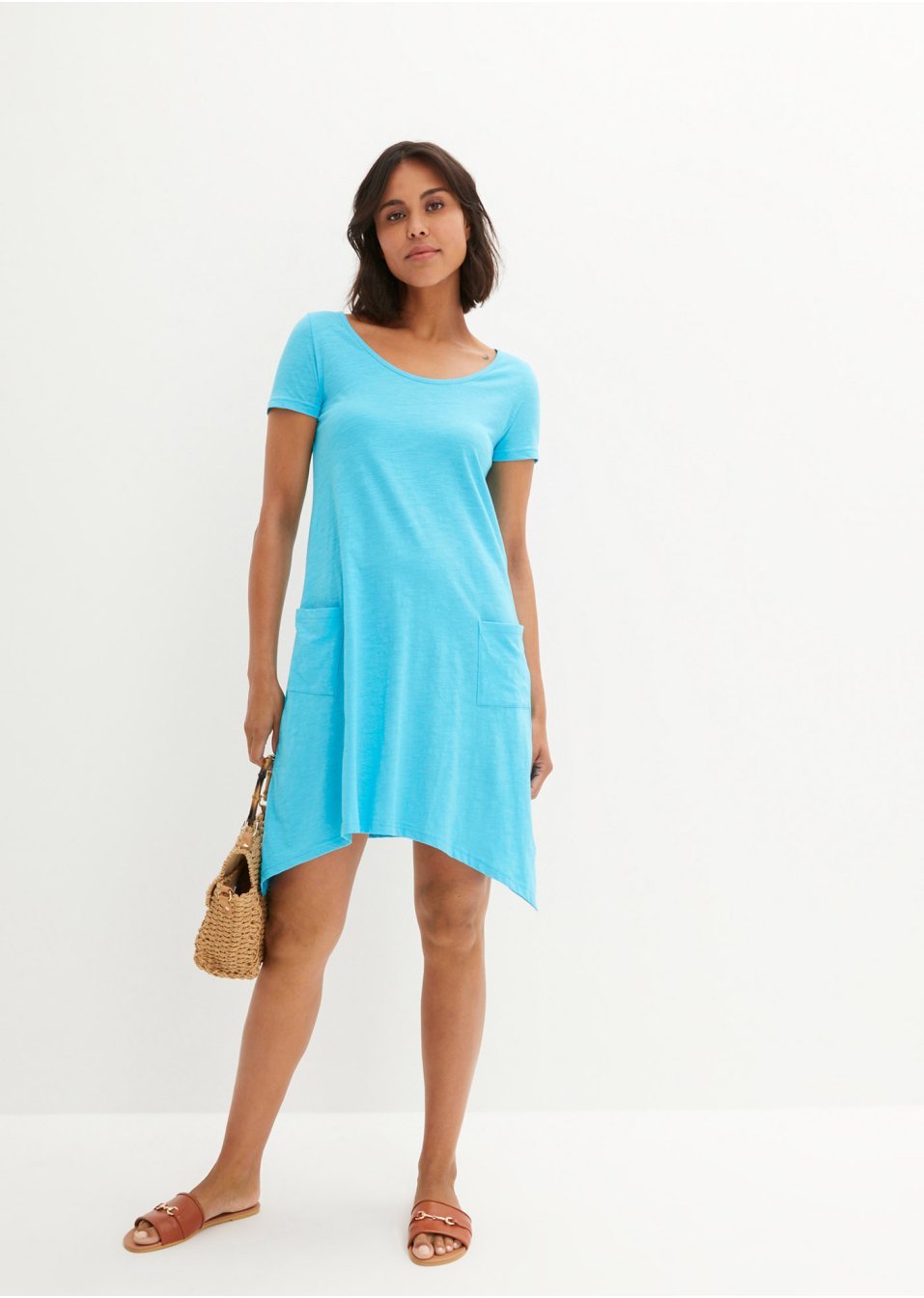 Robe courte en coton fil flammé