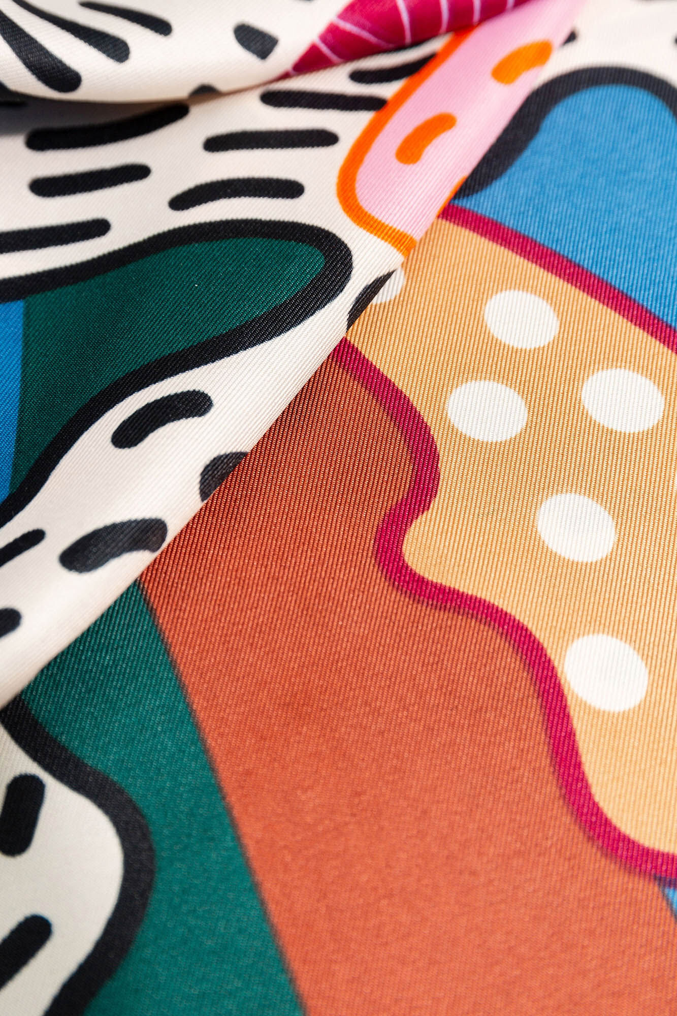 Lenço de cetim estampado - Estampado