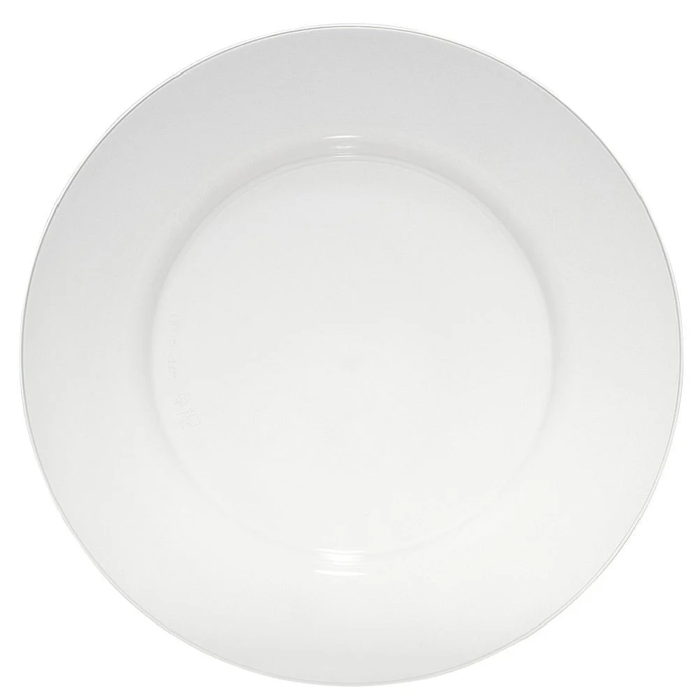 Lot de 4 assiettes rondes plastique blanc translucide Ø24 cm