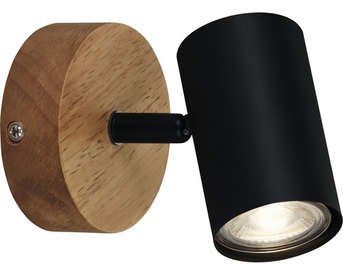 Wandspot 1-lamp HxØ 12x9 cm zwart
