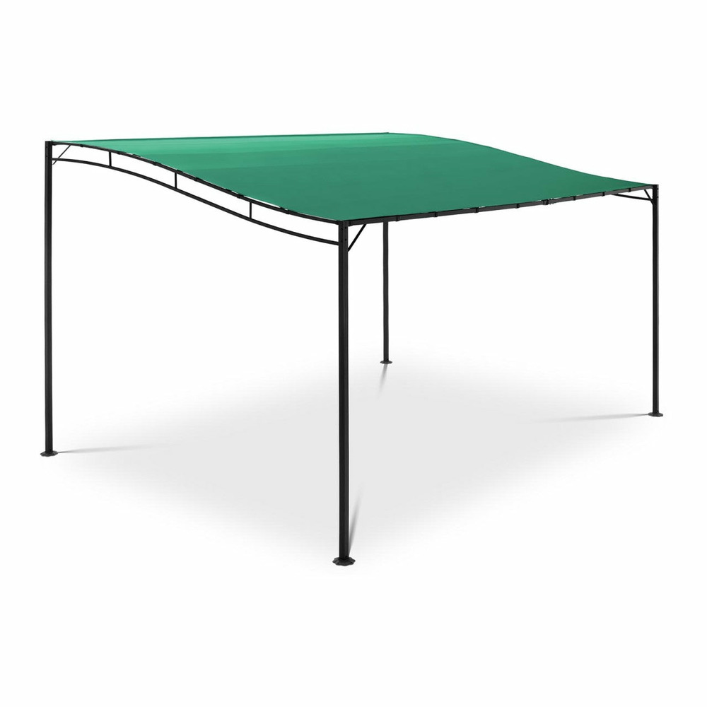 Pergola pavillon barnum tonnelle tente abri gazebo de jardin terrasse beige inclinée 3 x 4 m vert foncé