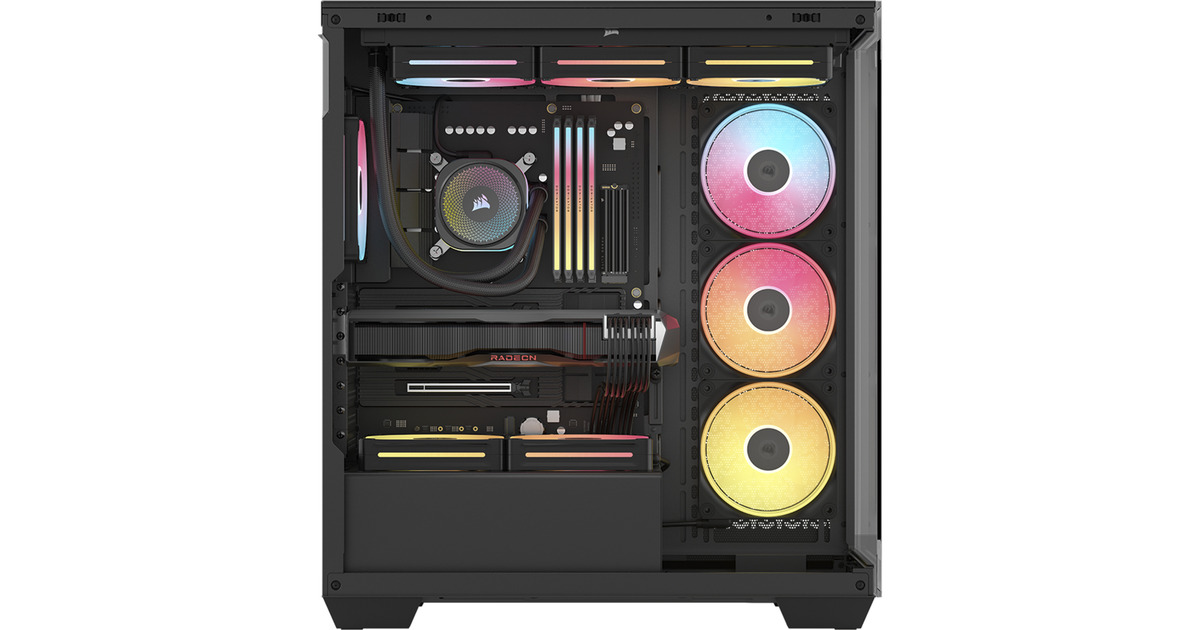 Corsair3500X LX-R RGB iCUE LINK midi tower behuizing  (Zwart | 2x USB-A | 1x USB-C | Tempered Glass)