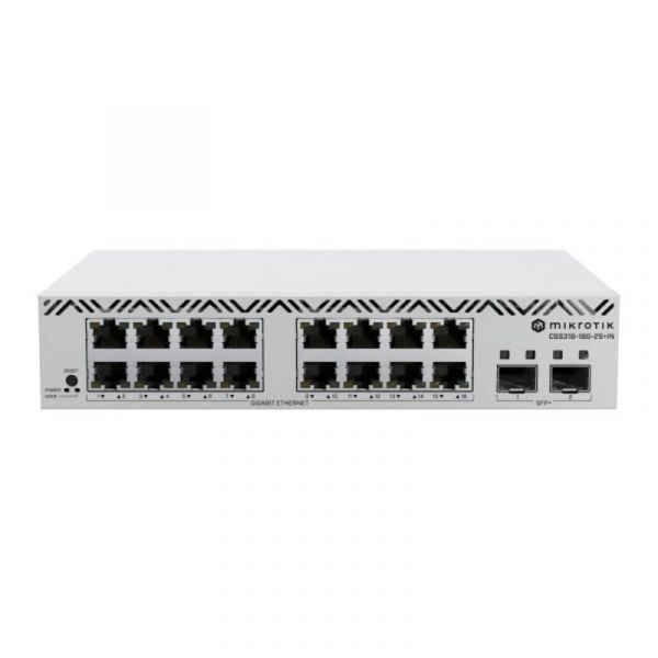 Switch Gerido Mikrotik CSS318-16G-2S IN 16x Gigabit Ethernet 2x SFP  Branco Rack