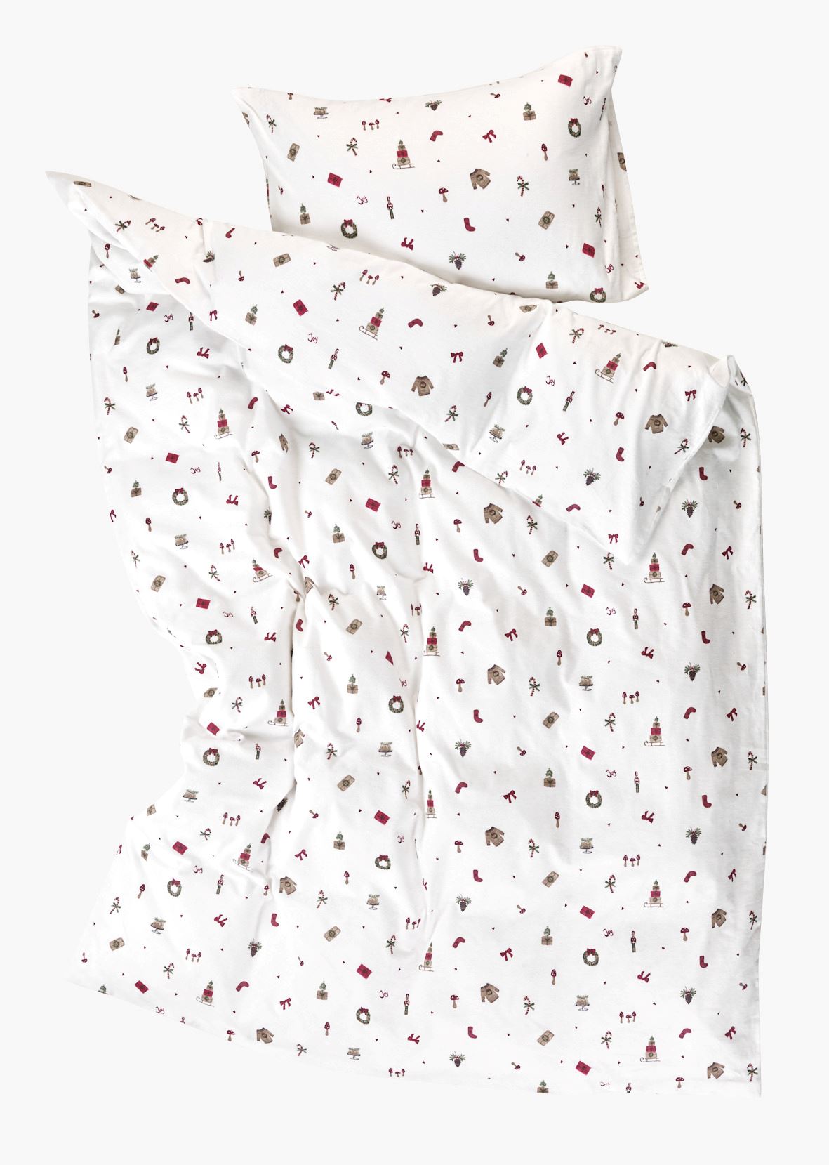 Flanell sengesett              multi rød - 140x200 cm