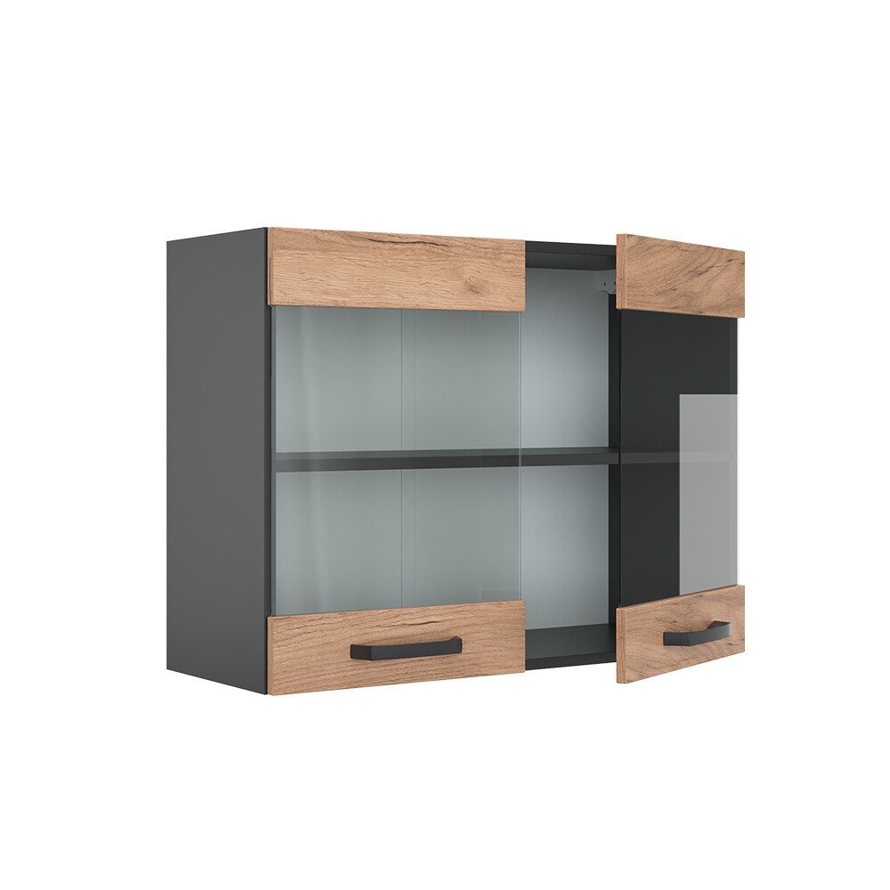 VICCO Küchenschrank Hängeschrank Hängeglasschrank 80 cm R-Line Anthrazit