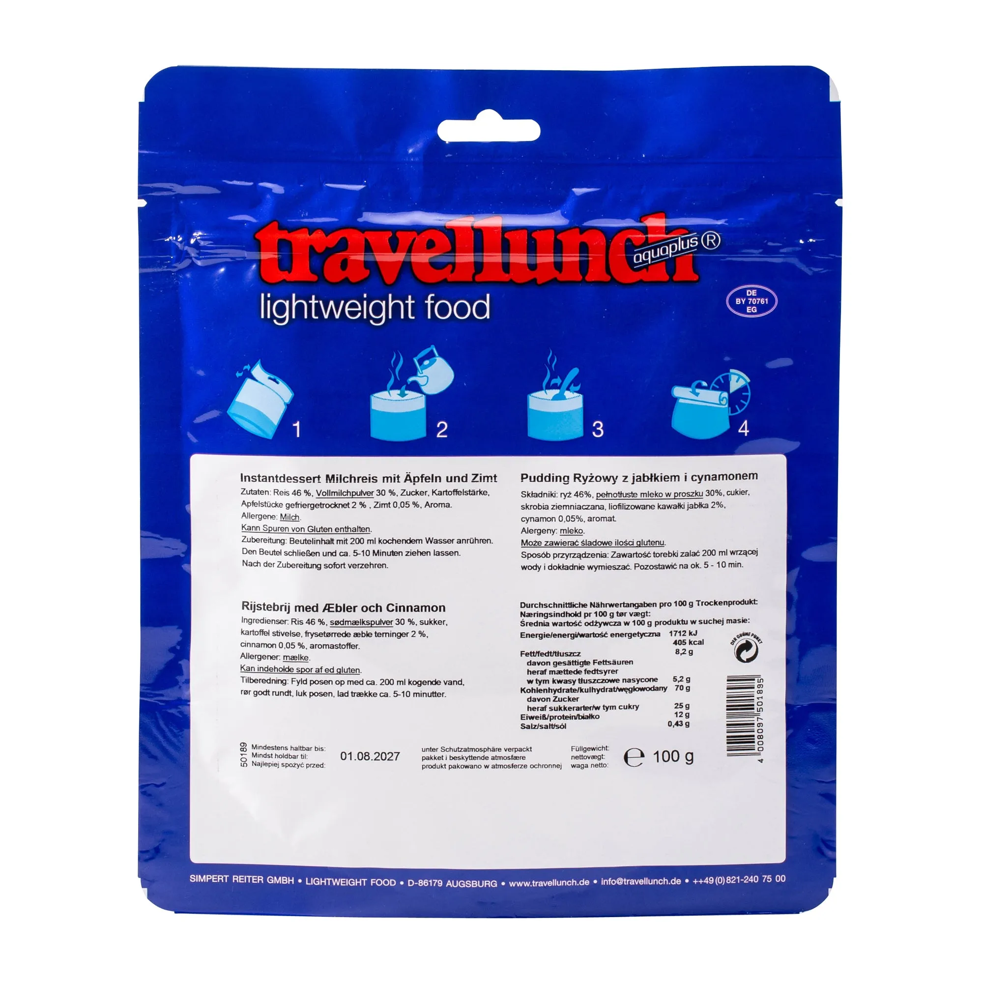 Travellunch -  Milchreis mit Äpfeln