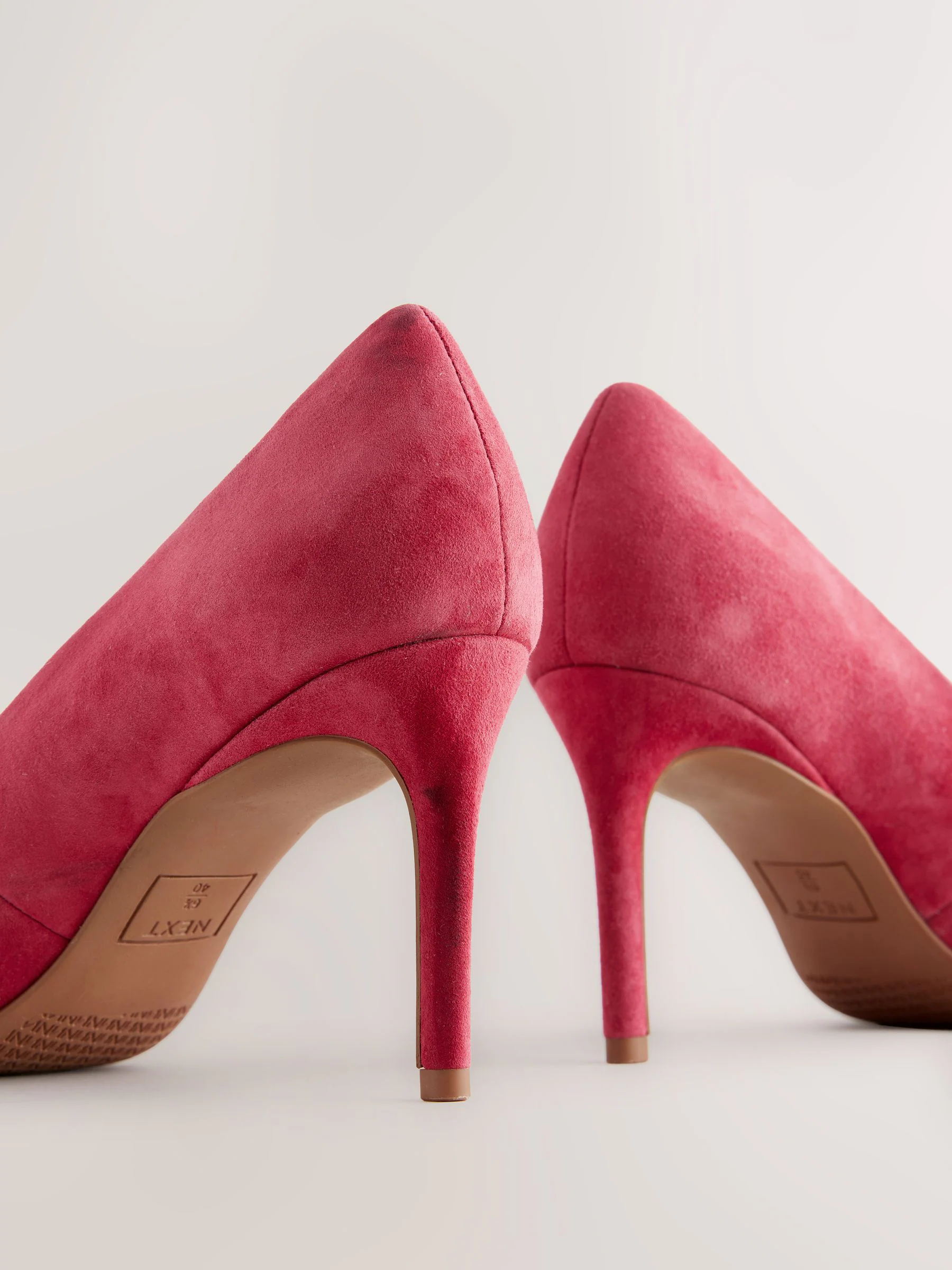 Rood suède - Leren mid-court pumps