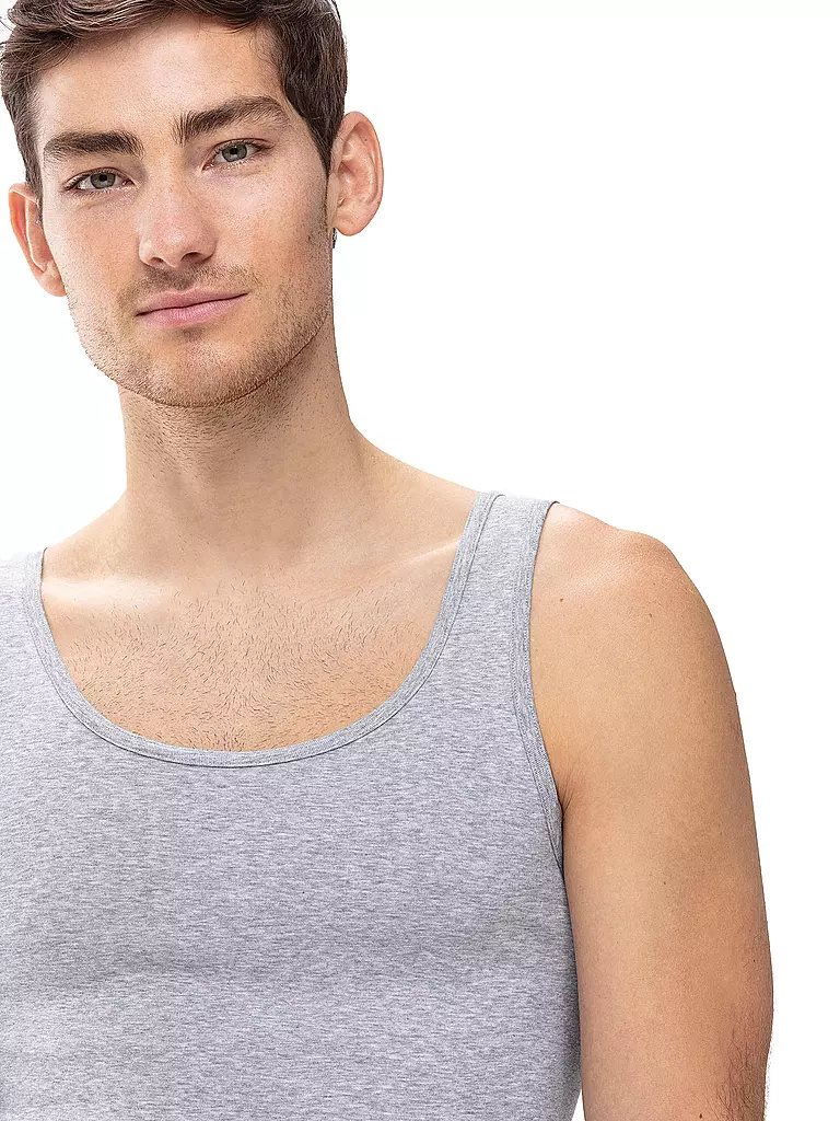 MEY Athletic Shirt Casual Cotton Light Grey Melange grau