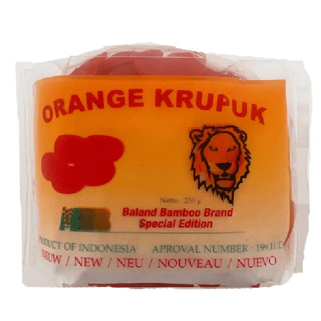 Baland Bamboo Brand Oranje Krupuk (ongebakken) 250g