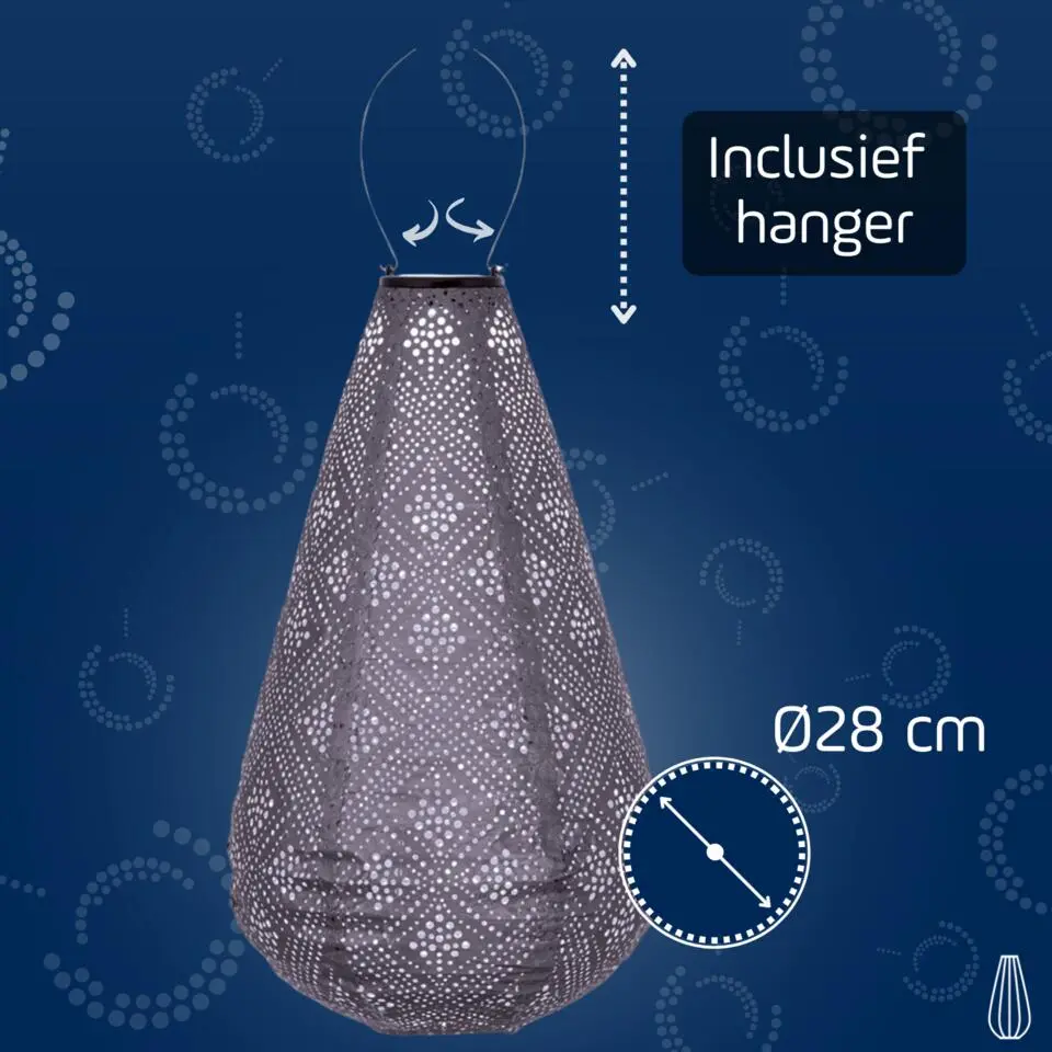 LUMIZ Solar Lampion Topaze Drop - 28 cm - Lichtpaars
