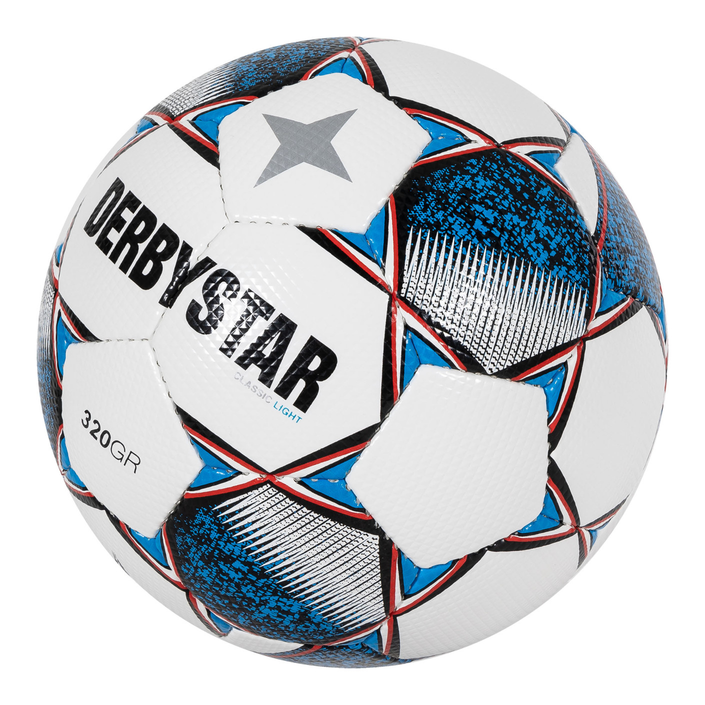 Derbystar Classic Light II 320G Voetbal Maat 5 Wit Blauw Rood