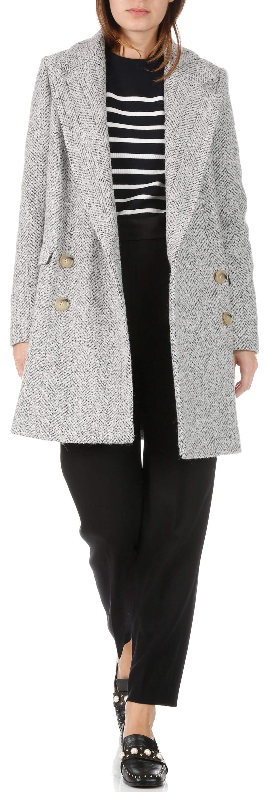 BRIAC - Pull col rond rayé en laine | Bleu
