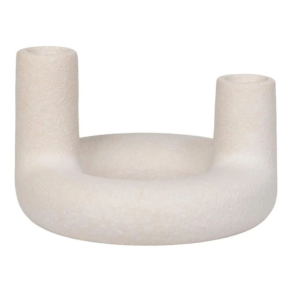 QUVIO Kandelaar beige – Keramiek – Beige