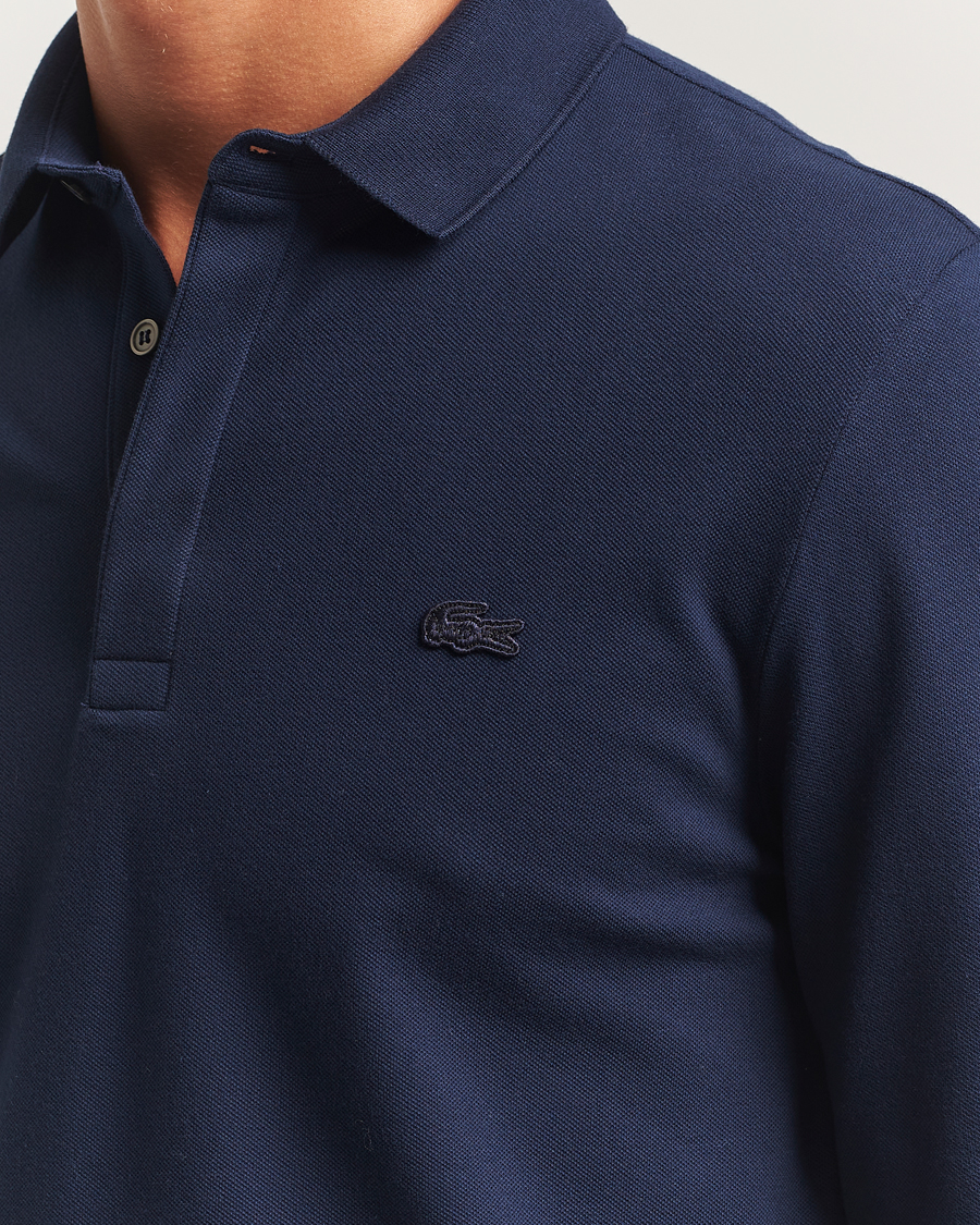 Lacoste Paris Long Sleeve Polo Piké Navy Blue