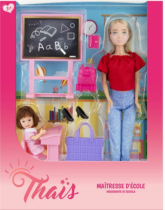 THAIS - POUPEE  MAITRESSE D'ECOLE 29 CM