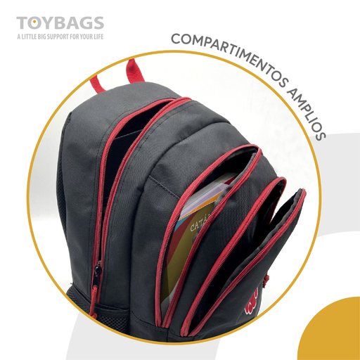 Mochila escolar Naruto Cloud com dois compartimentos + carrinho para brinquedos com 4 rodas giratórias 360°