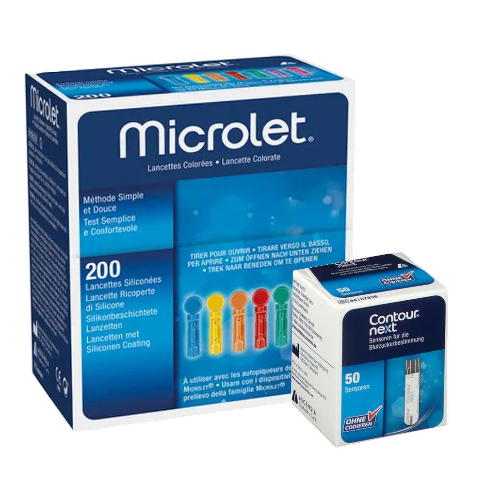 Microlet® Lanzetten + CONTOUR® NEXT Sensoren