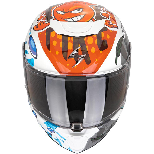 Scorpion - Casque enfant Exo-JNR Air The4Elements Blanc / Orange / Gris / Bleu