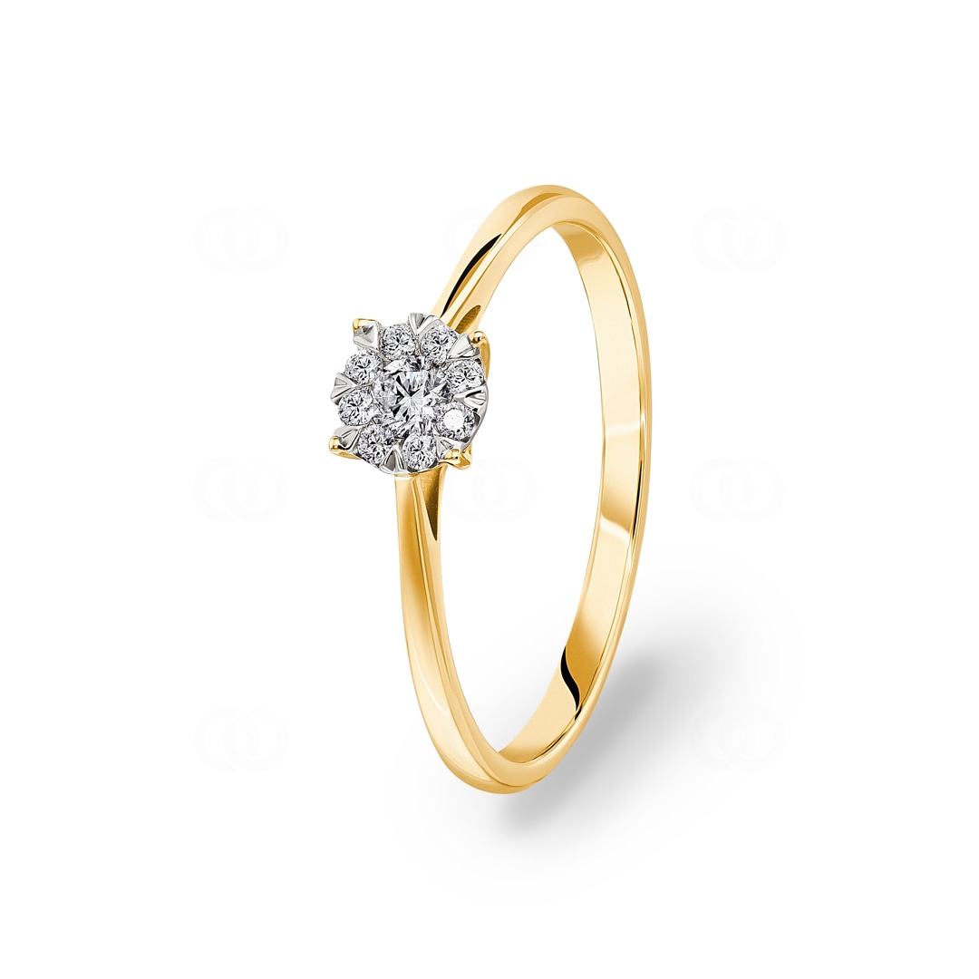 Verlobungsring 750/18 K Gelbgold mit Diamanten 0.15 ct H/si by CHRISTIAN