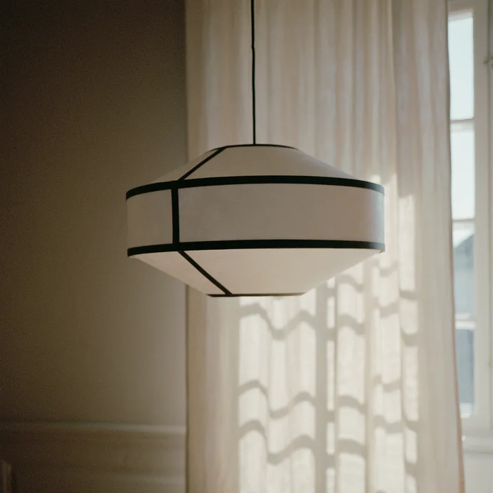 New Works - Kite Pendelleuchte, Ø 75 cm, weiss / schwarz