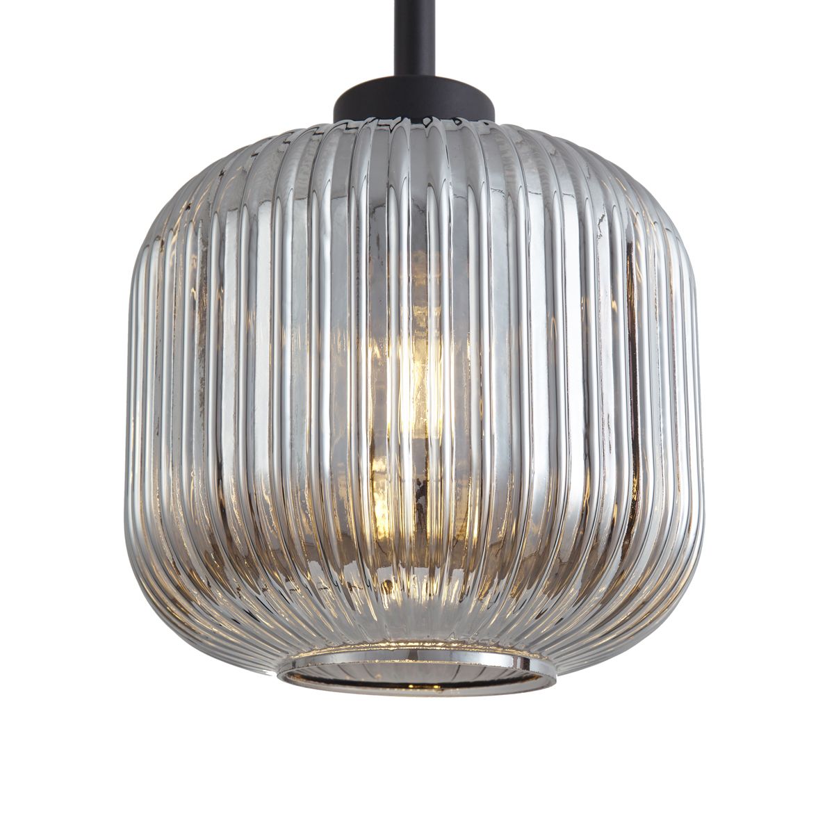 Design vloerlamp zwart met smoke glas - Ana