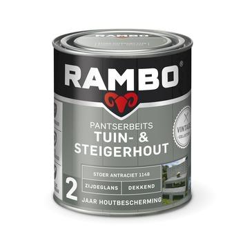 Rambo vintage pantserbeits tuin- en steigerhout dekkend stoer antraciet zijdeglans 750 ml