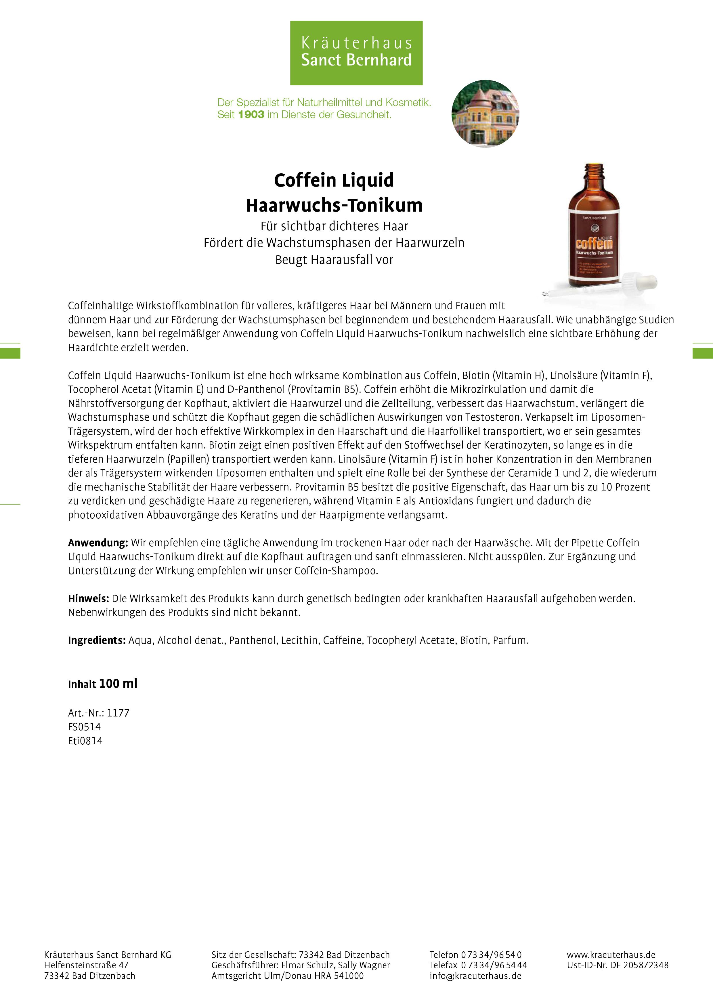 Sanct Bernhard Coffein Haarpflegeset