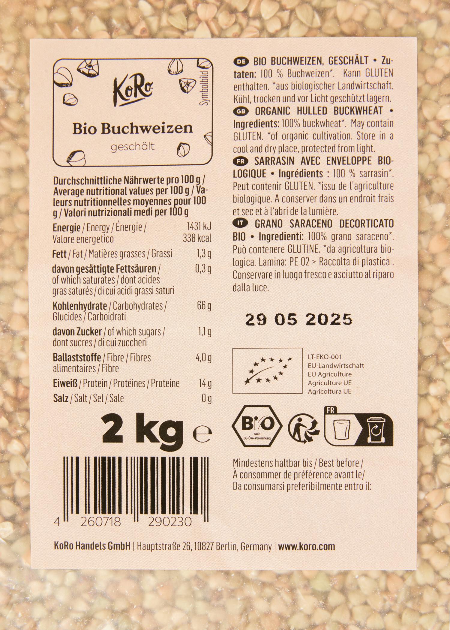 Bio Buchweizen 2 kg