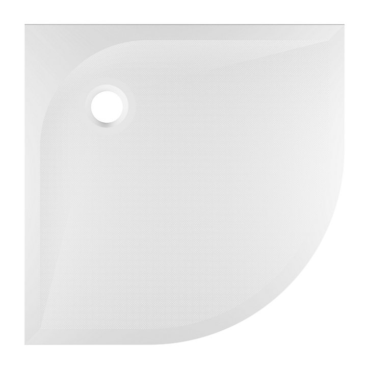 Receveur de douche 90 x 90 cm quart de cercle, résine, blanc, GoodHome Cavally