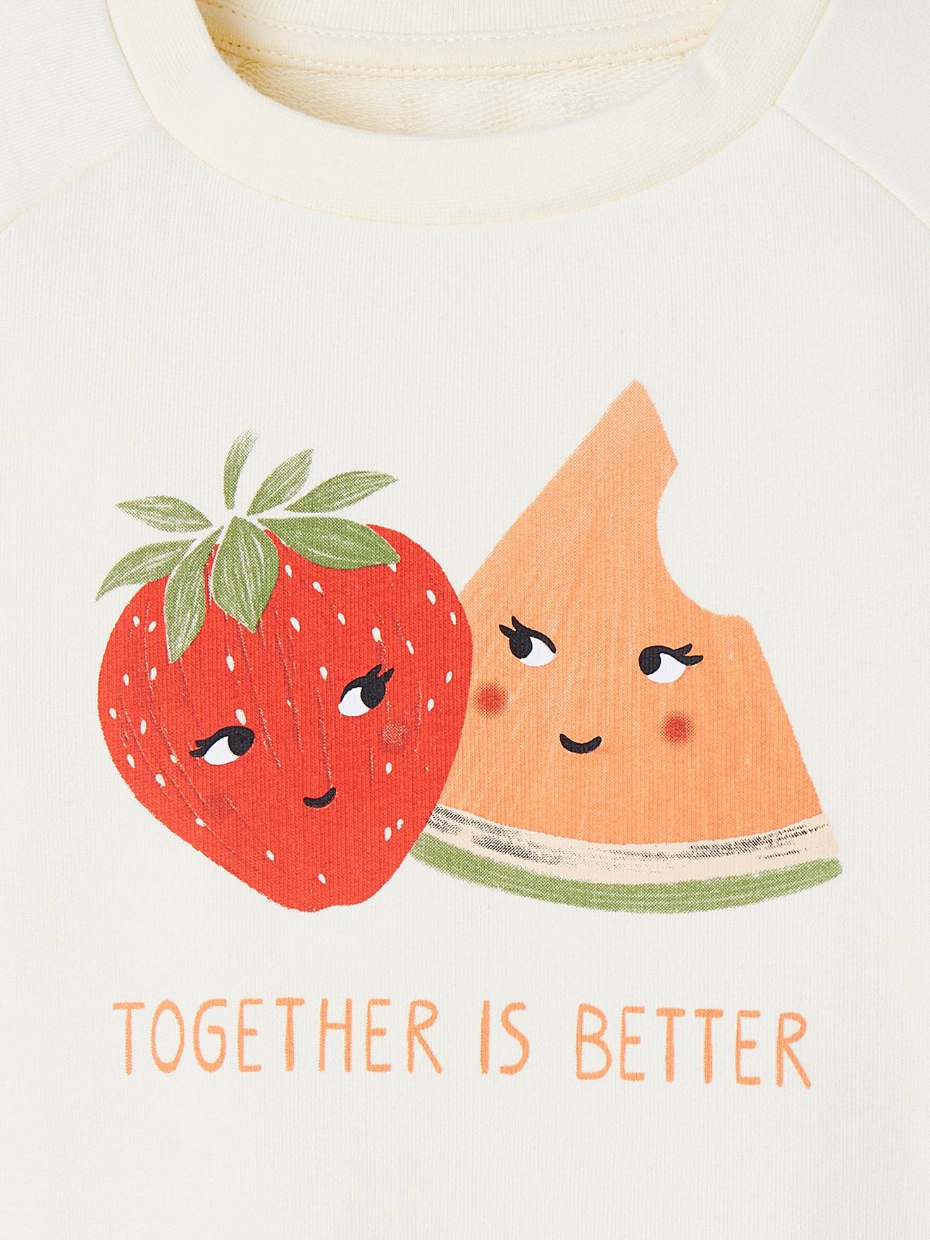 Moletom rosa claro com estampa de frutas para meninas